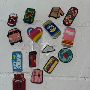 * FREE W/ any Purchase! *LOT 15 CROC’s Shoe Charms Drink Lisa Frank Heart Jordan
